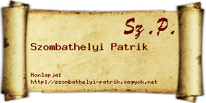 Szombathelyi Patrik névjegykártya